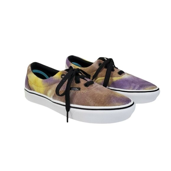 VANS Comfycush Shoes Womens 7 Mens 5.5 Blotched Purple Velvet White NWT - Picture 1 of 9